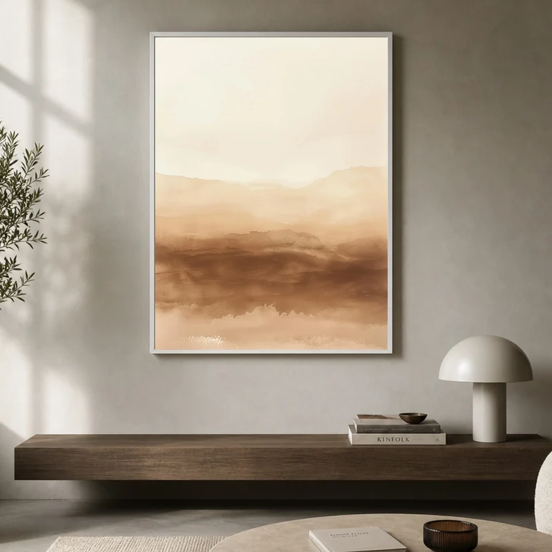 Wüstenlandschaft im Dunst Poster
