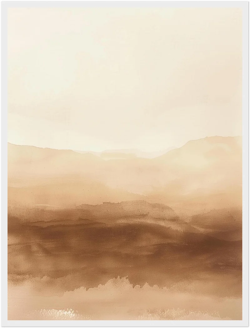 Wüstenlandschaft im Dunst Poster