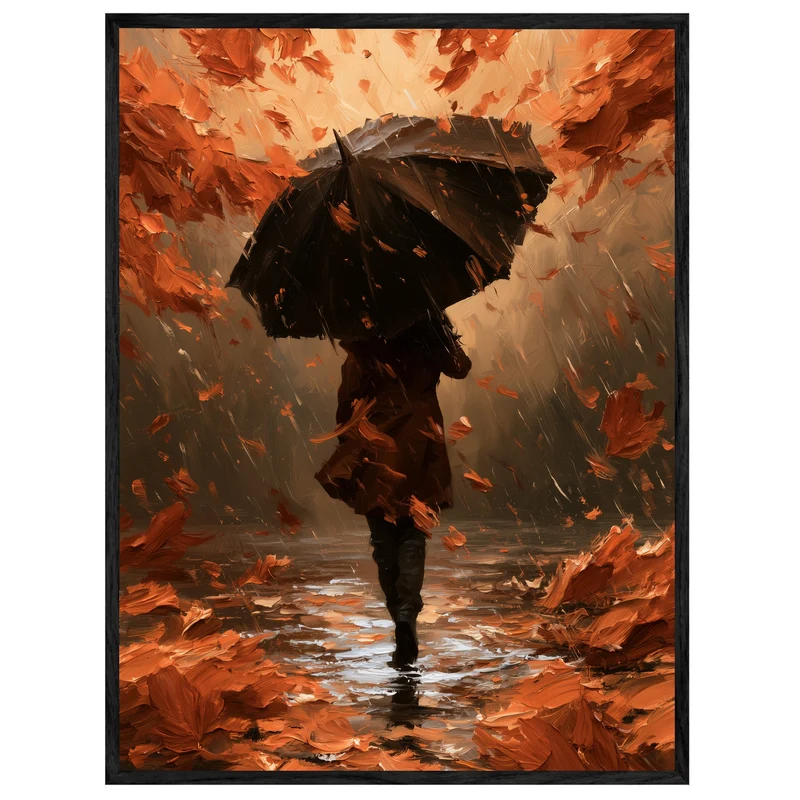Herbststurm im Regen Leinwand