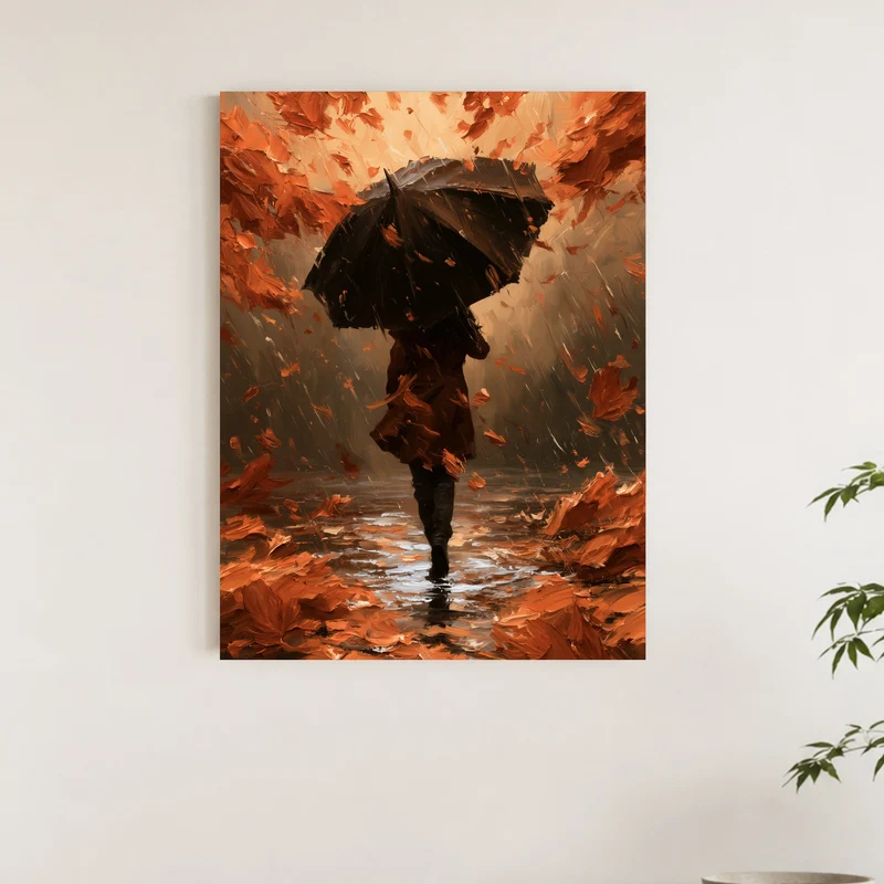 Herbststurm im Regen Poster