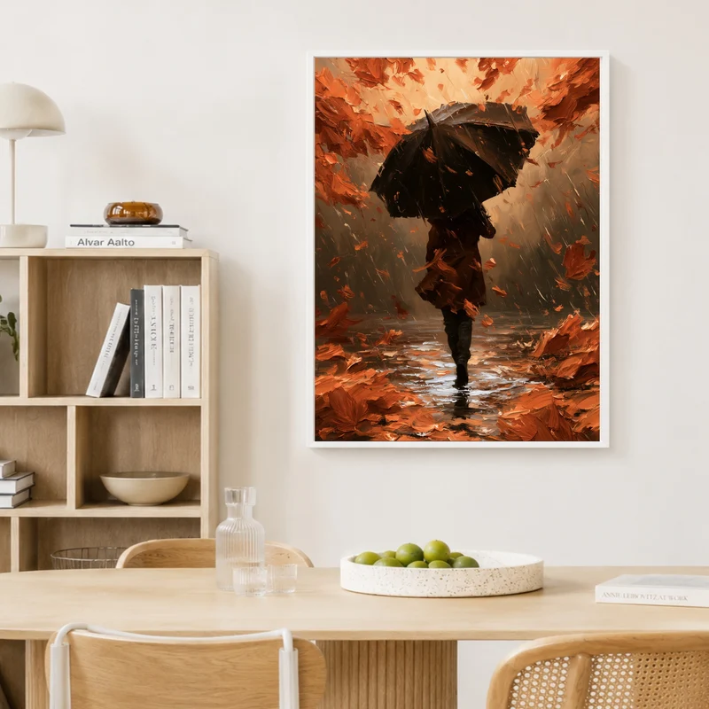 Herbststurm im Regen Poster