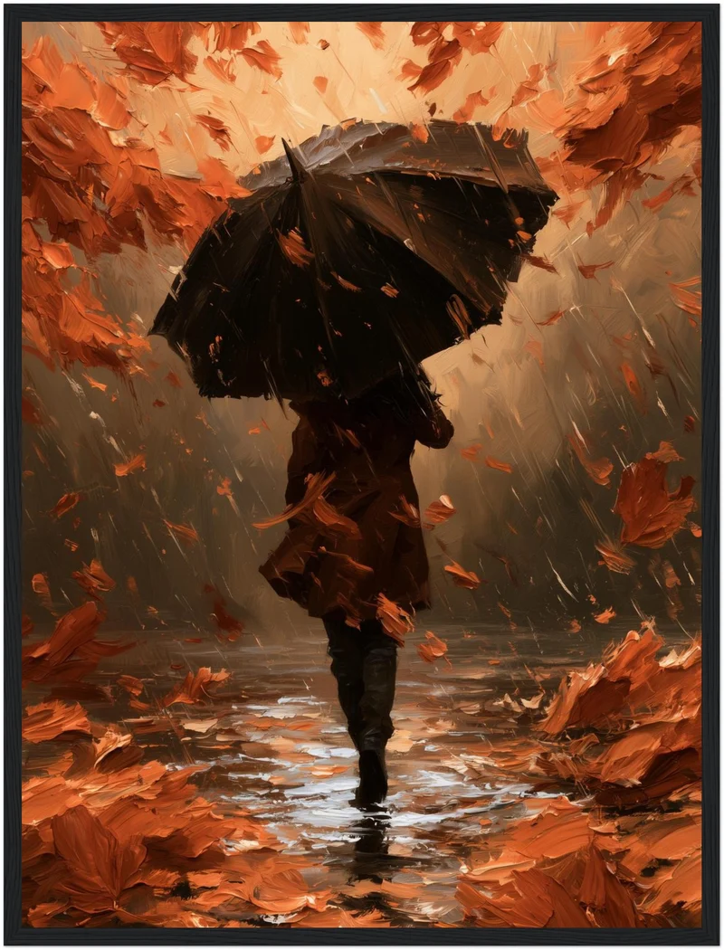 Herbststurm im Regen Poster