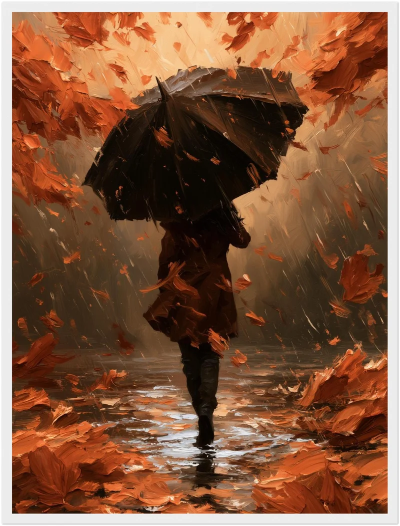 Herbststurm im Regen Poster