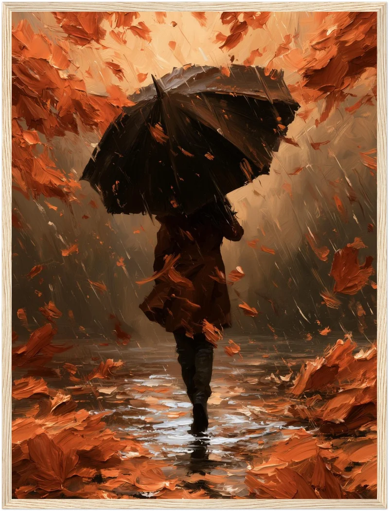 Herbststurm im Regen Poster