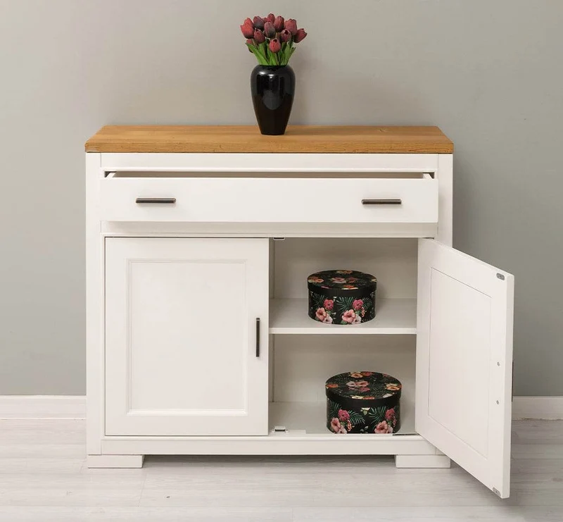 Sideboard aus Massivholz mit Doppeltür und Schublade