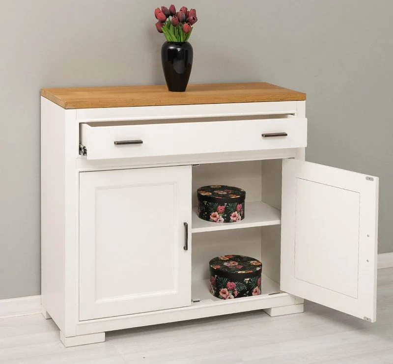 Sideboard aus Massivholz mit Doppeltür und Schublade