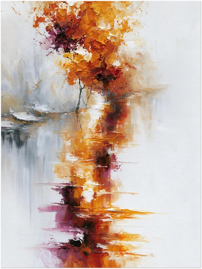 Herbstbaum im Nebel Poster
