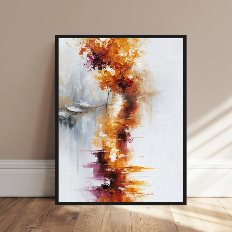 Herbstbaum im Nebel Poster