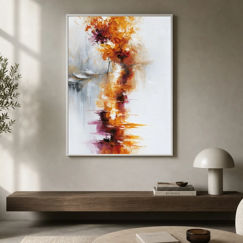 Herbstbaum im Nebel Poster