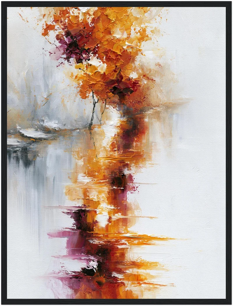 Herbstbaum im Nebel Poster