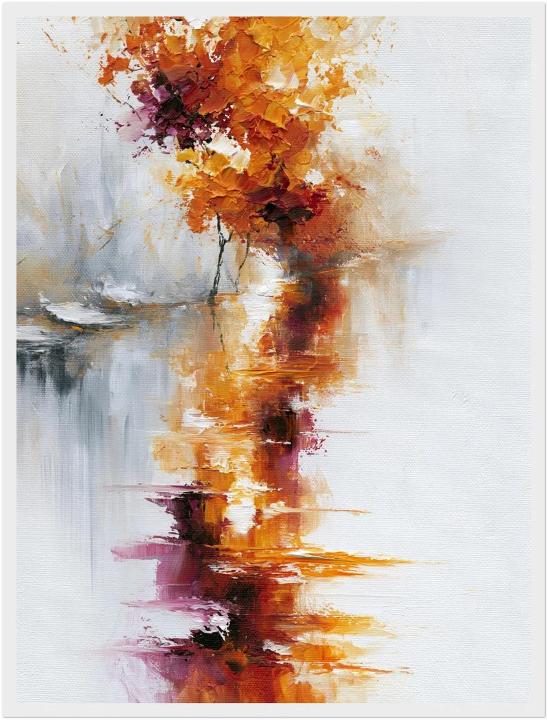 Herbstbaum im Nebel Poster