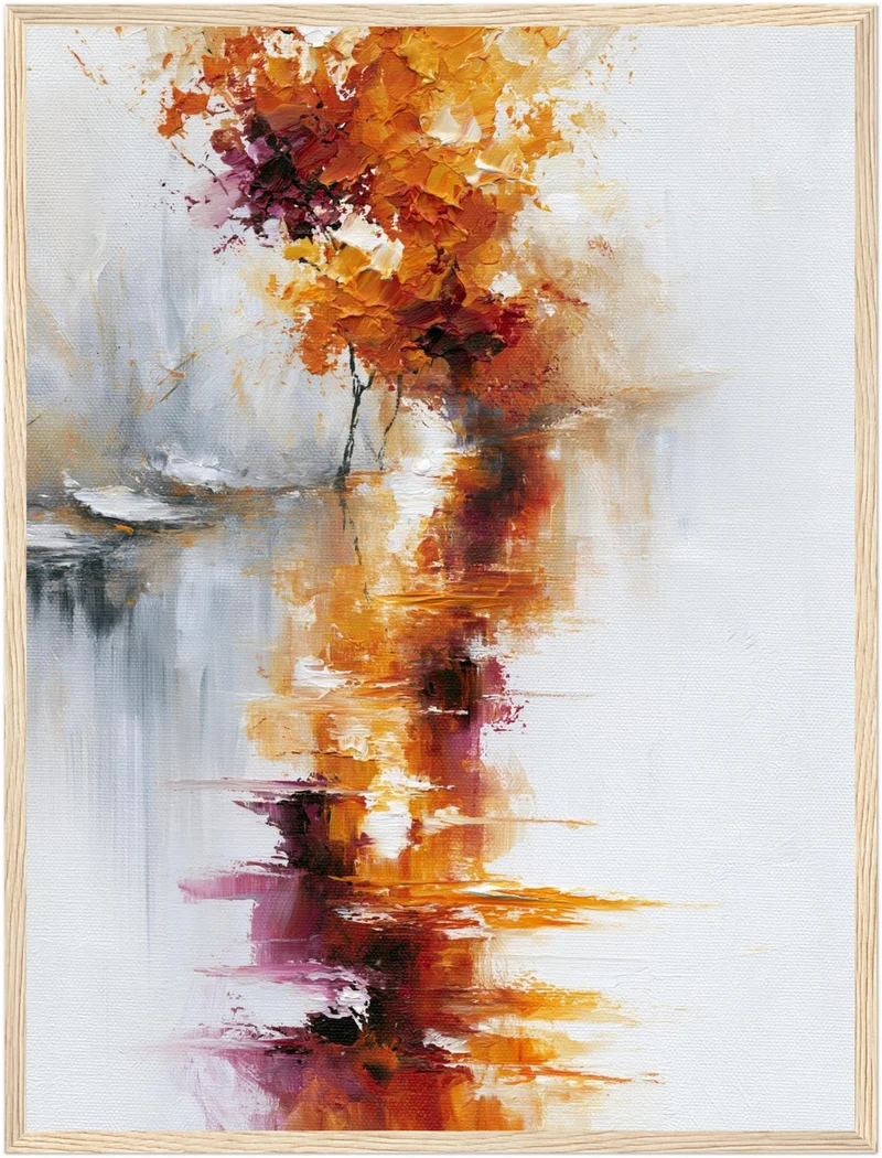 Herbstbaum im Nebel Poster