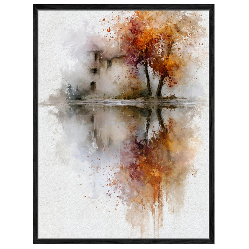 Herbstbaum am Wasser Leinwand