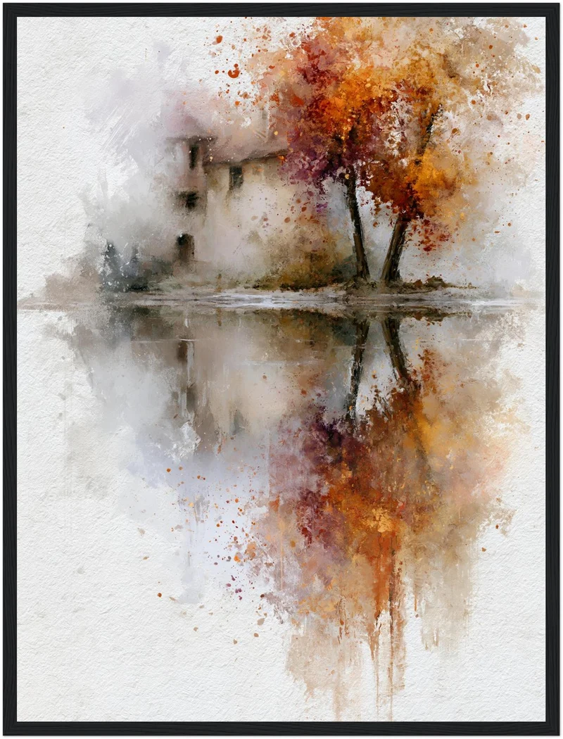 Herbstbaum am Wasser Poster