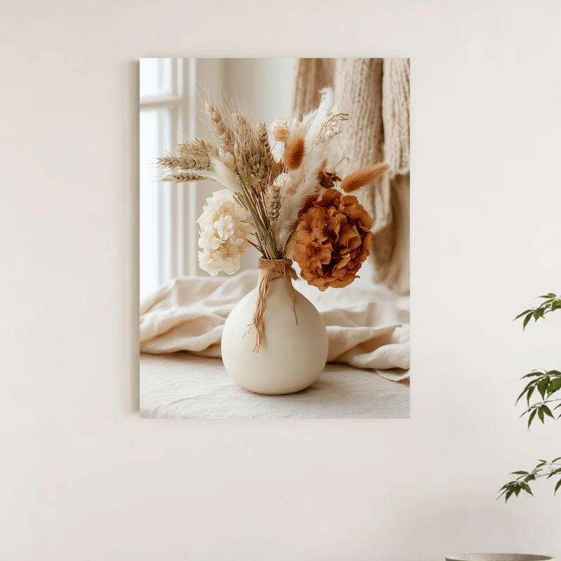 Getrocknete Blüten im Herbstton Poster
