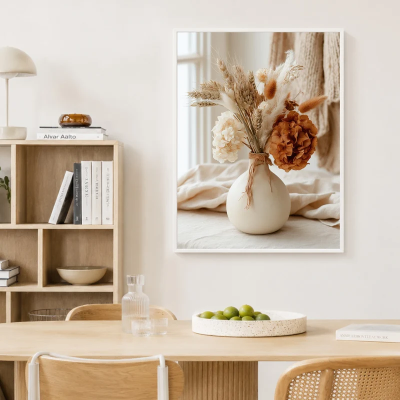 Getrocknete Blüten im Herbstton Poster