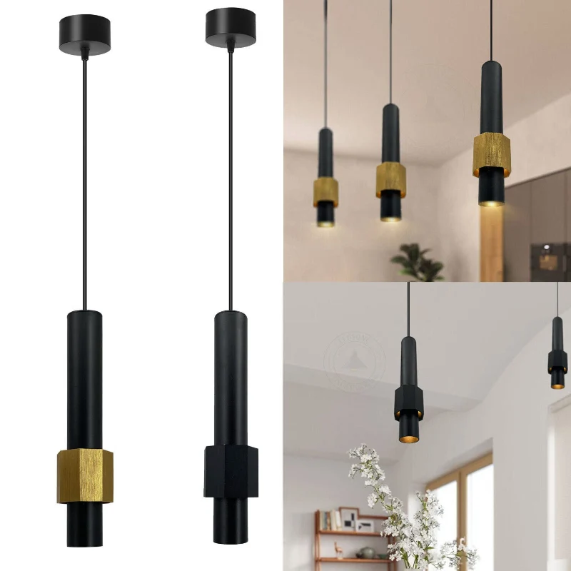 Moderne LED Pendelleuchte 5W Schwarz Höhenverstellbar ~2585