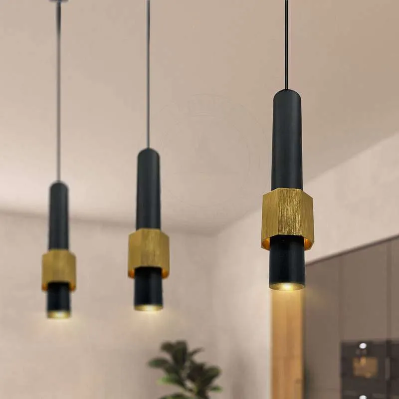 Moderne LED Pendelleuchte 5W Schwarz Höhenverstellbar ~2585