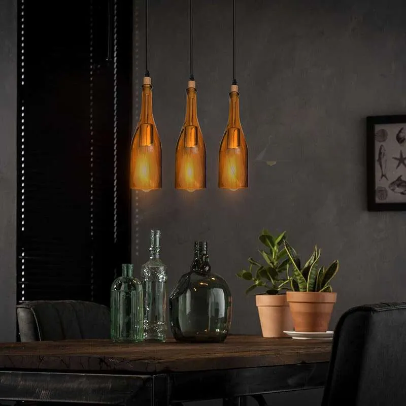 LEDSONE Weinflaschen Pendelleuchte Glas-Hängelampe ~2582