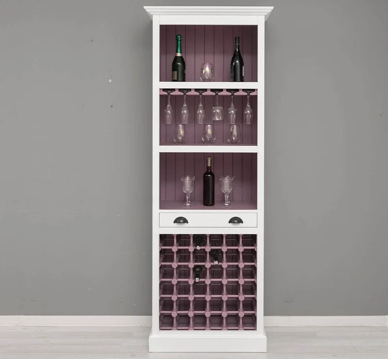 Weinregal aus Massivholz in verschiedenen Farben für 36 Flaschen