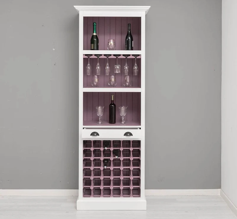 Weinregal aus Massivholz in verschiedenen Farben für 36 Flaschen