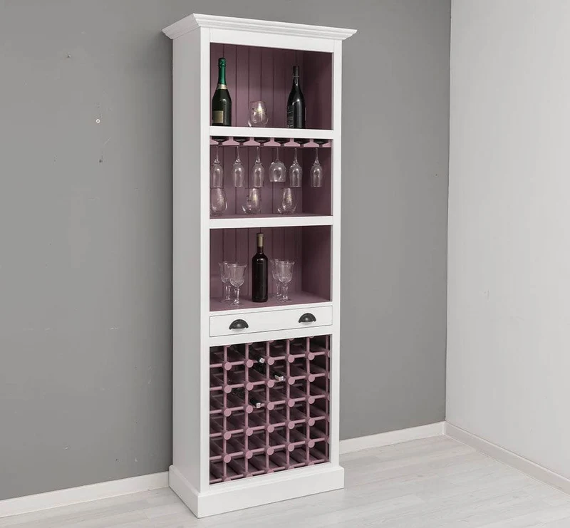Weinregal aus Massivholz in verschiedenen Farben für 36 Flaschen