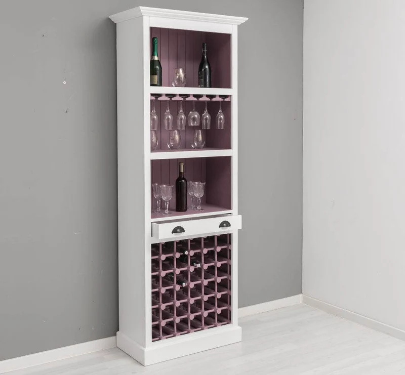 Weinregal aus Massivholz in verschiedenen Farben für 36 Flaschen