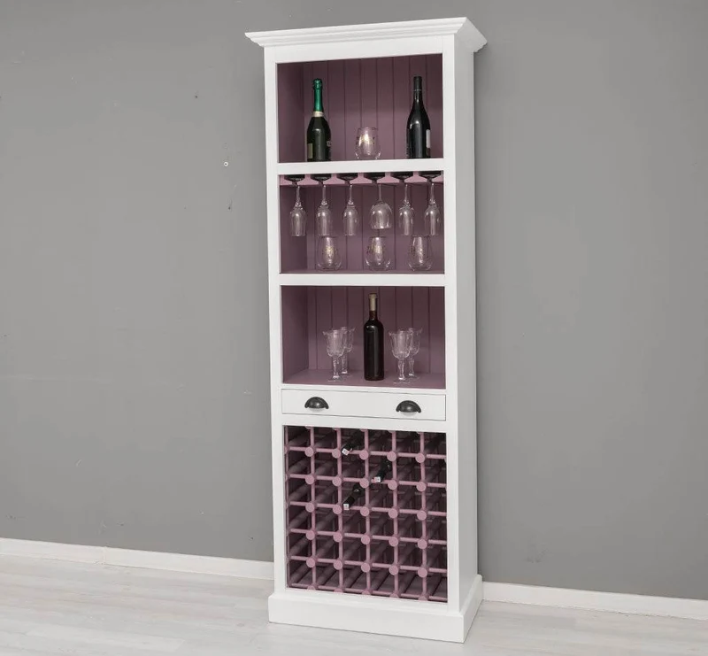 Weinregal aus Massivholz in verschiedenen Farben für 36 Flaschen