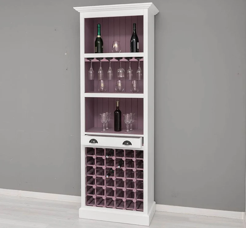 Weinregal aus Massivholz in verschiedenen Farben für 36 Flaschen