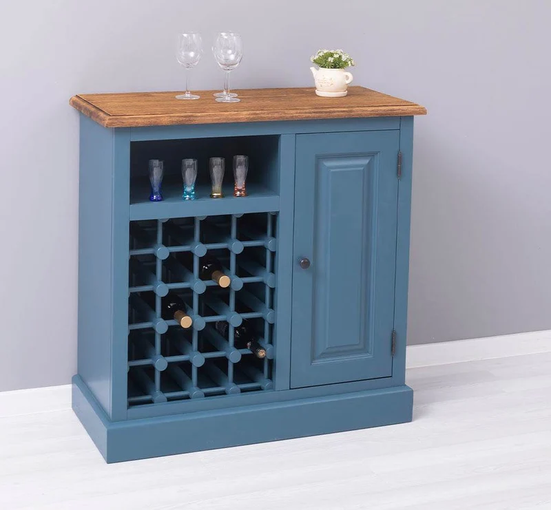 Weinschrank aus Massivholz | Weinregal für 20 Flaschen