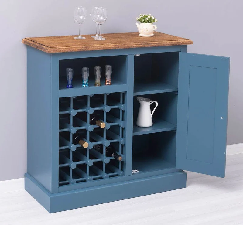 Weinschrank aus Massivholz | Weinregal für 20 Flaschen