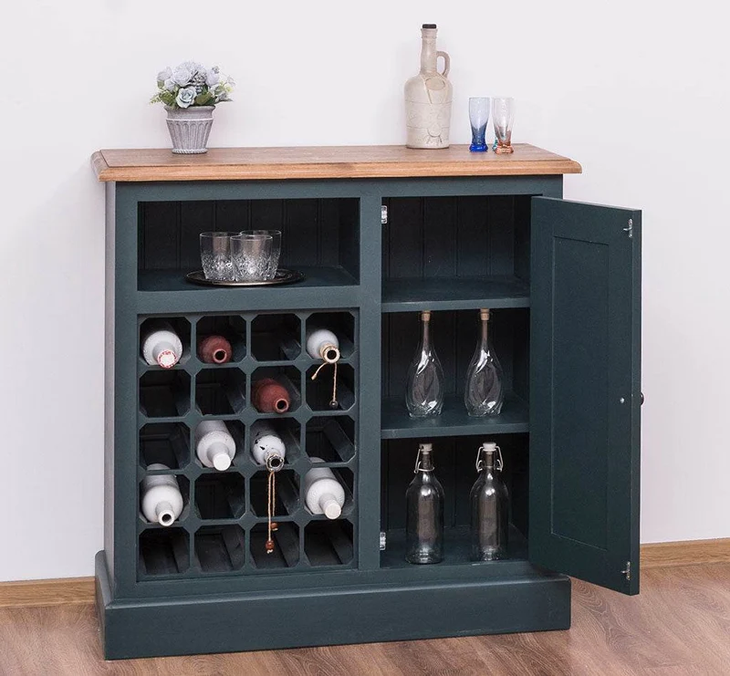 Weinschrank aus Massivholz | Weinregal für 20 Flaschen