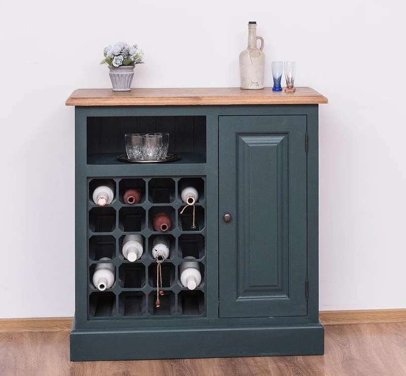 Weinschrank aus Massivholz | Weinregal für 20 Flaschen