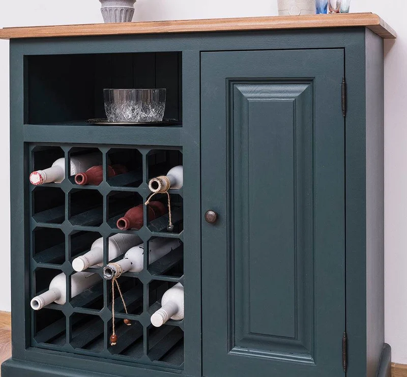 Weinschrank aus Massivholz | Weinregal für 20 Flaschen