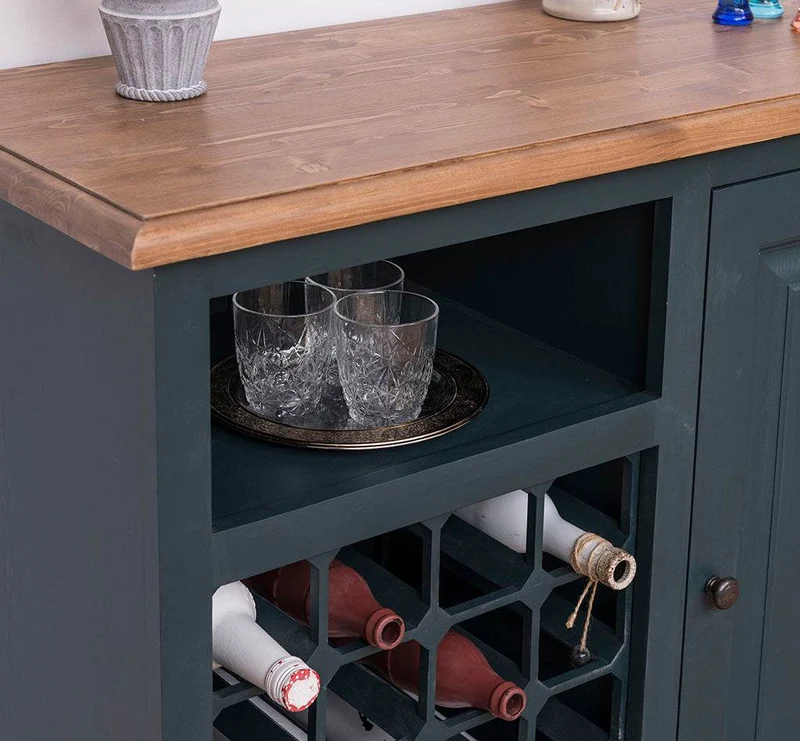 Weinschrank aus Massivholz | Weinregal für 20 Flaschen