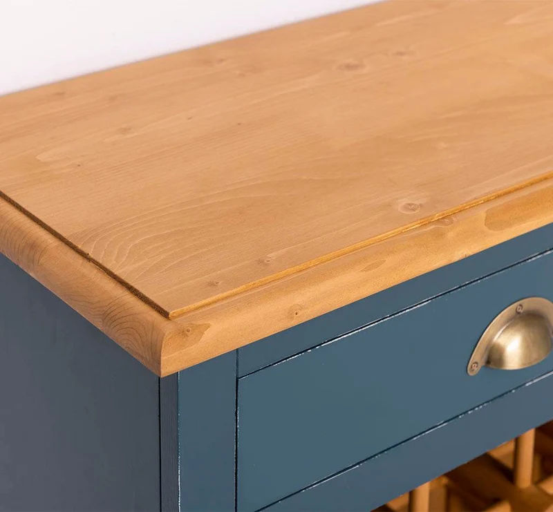 Weinschrank aus Massivholz mit zwei Schubladen | Sideboard mit Platz für 45 Flaschen