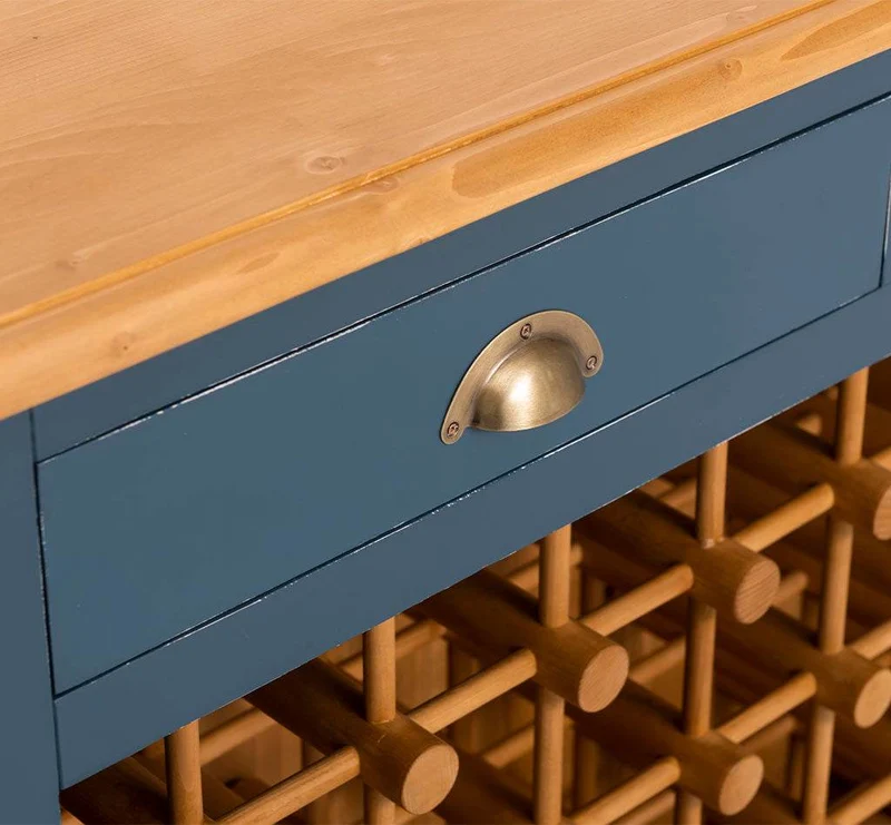Weinschrank aus Massivholz mit zwei Schubladen | Sideboard mit Platz für 45 Flaschen