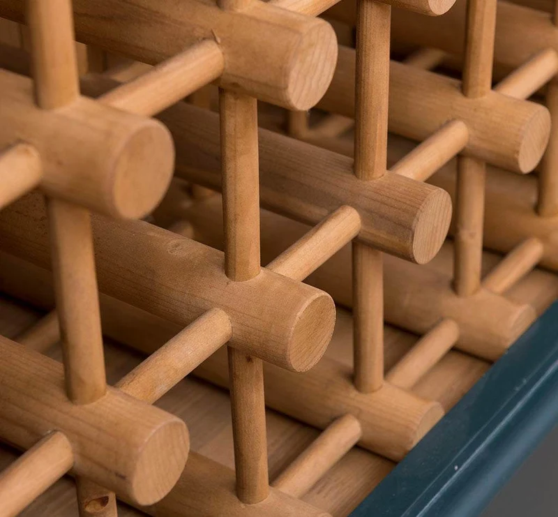 Weinschrank aus Massivholz mit zwei Schubladen | Sideboard mit Platz für 45 Flaschen