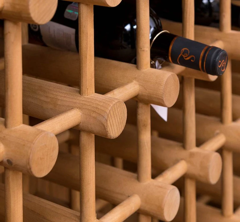 Weinschrank aus Massivholz mit zwei Schubladen | Sideboard mit Platz für 45 Flaschen