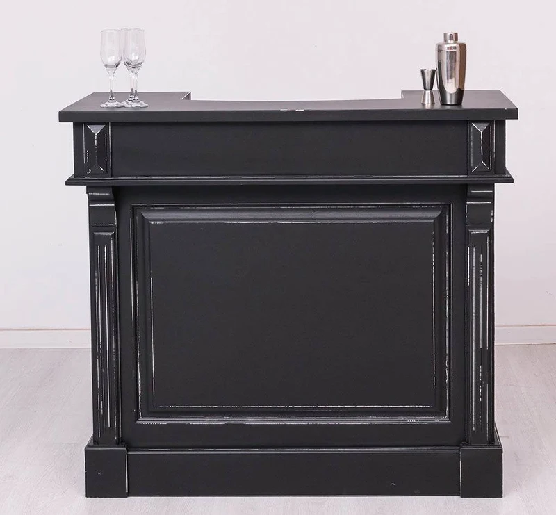 Vintage Weinbar aus Massivholz mit Flaschenfach für 15 Flaschen