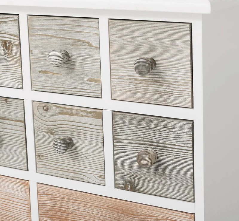 Hoher Apothekerschrank mit 14 Schubladen