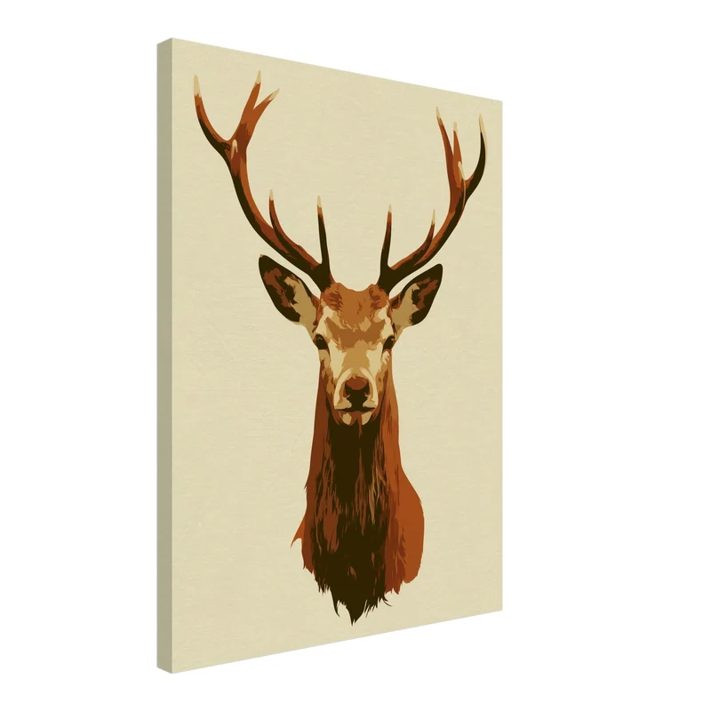 Hirsch Portrait minimalistisch Leinwand