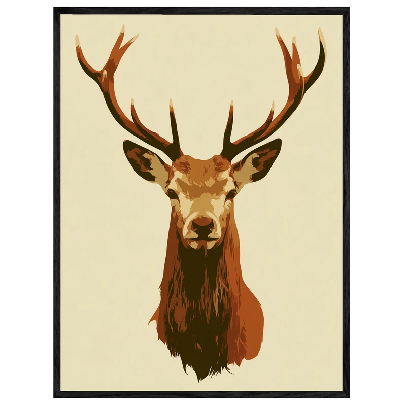 Hirsch Portrait minimalistisch Leinwand