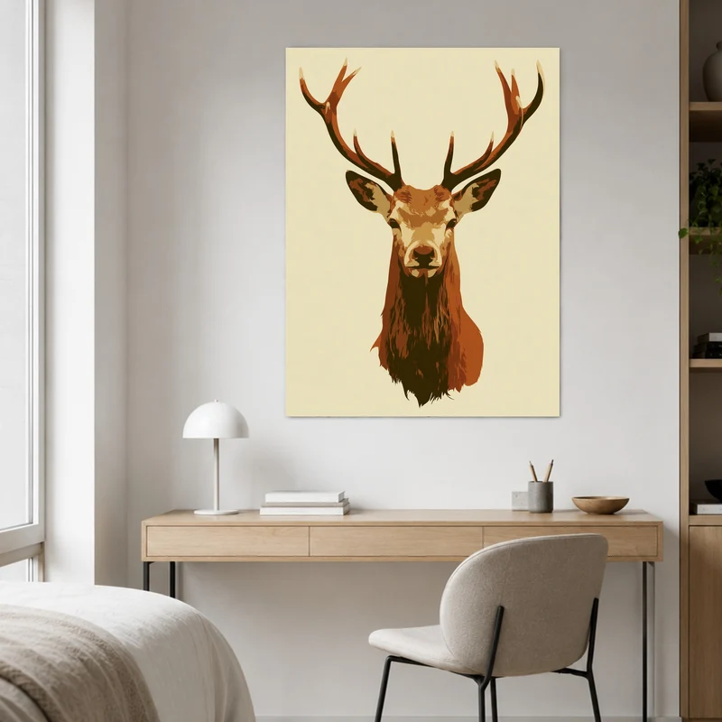 Hirsch Portrait minimalistisch Poster