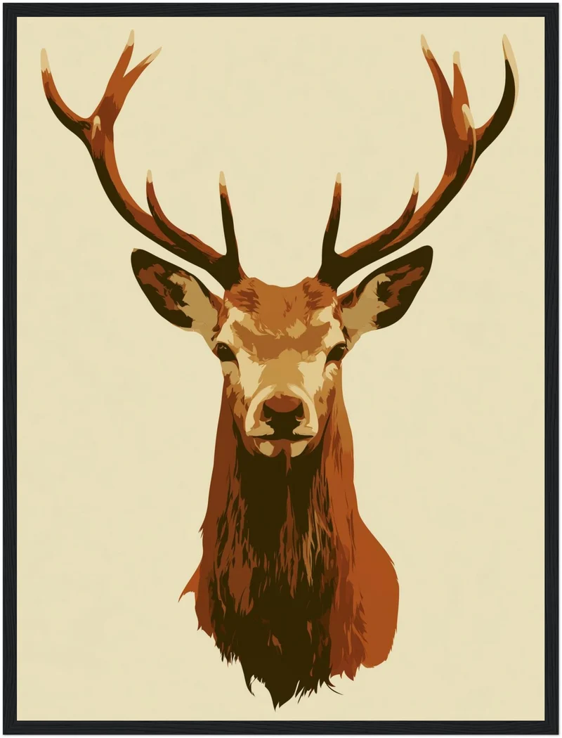 Hirsch Portrait minimalistisch Poster