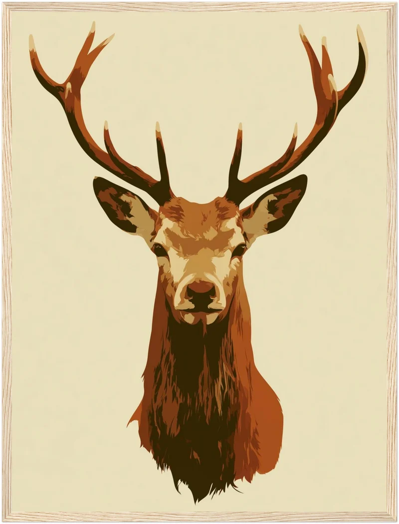 Hirsch Portrait minimalistisch Poster