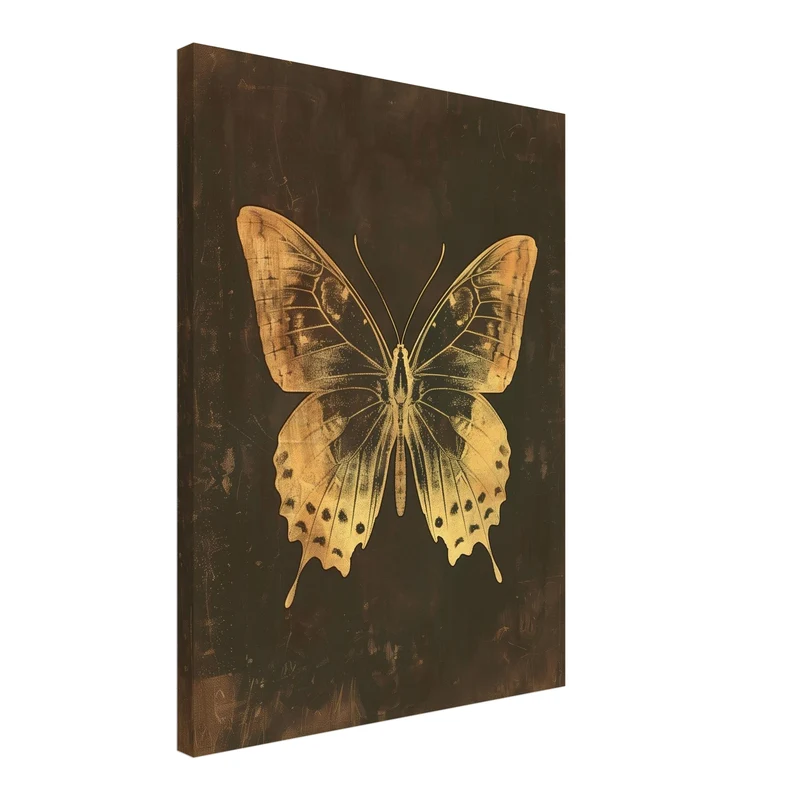 Goldener Schmetterling Vintage Leinwand