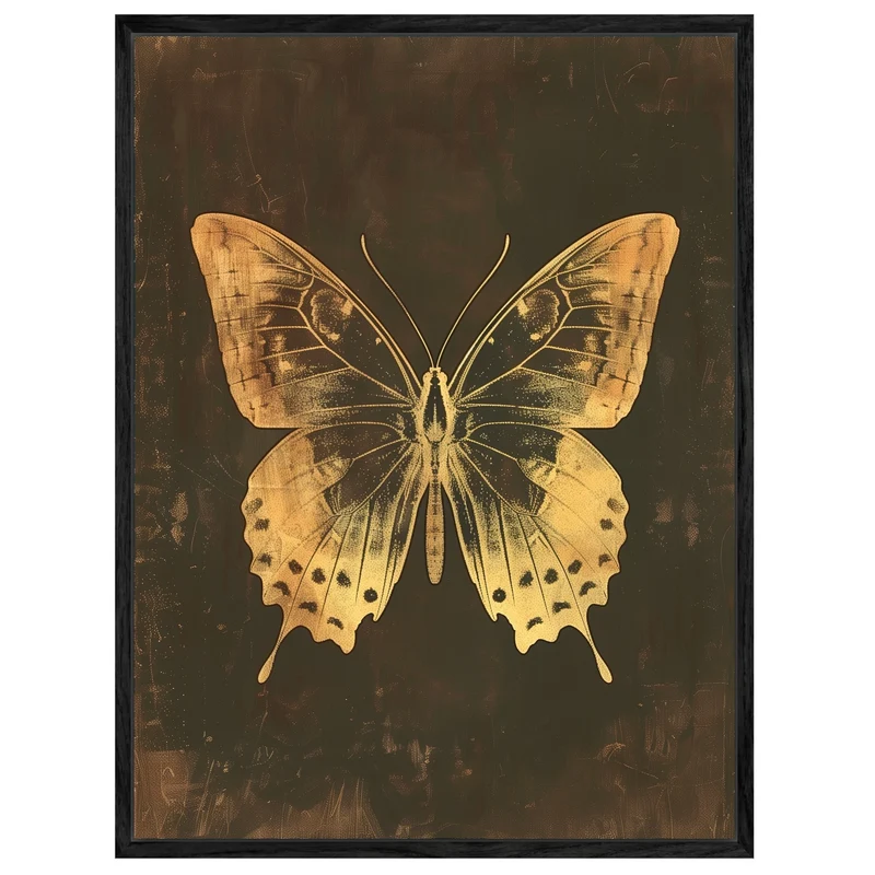 Goldener Schmetterling Vintage Leinwand