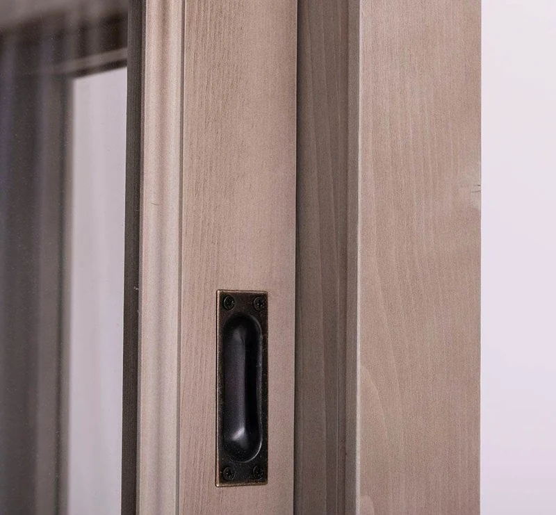 Große Vitrine aus Massivholz | 2- teiliger Geschirrschrank mit 3 Schiebetüren
