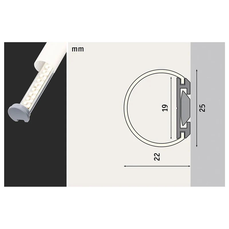 LED Strip Profil Tube 2m Weiß